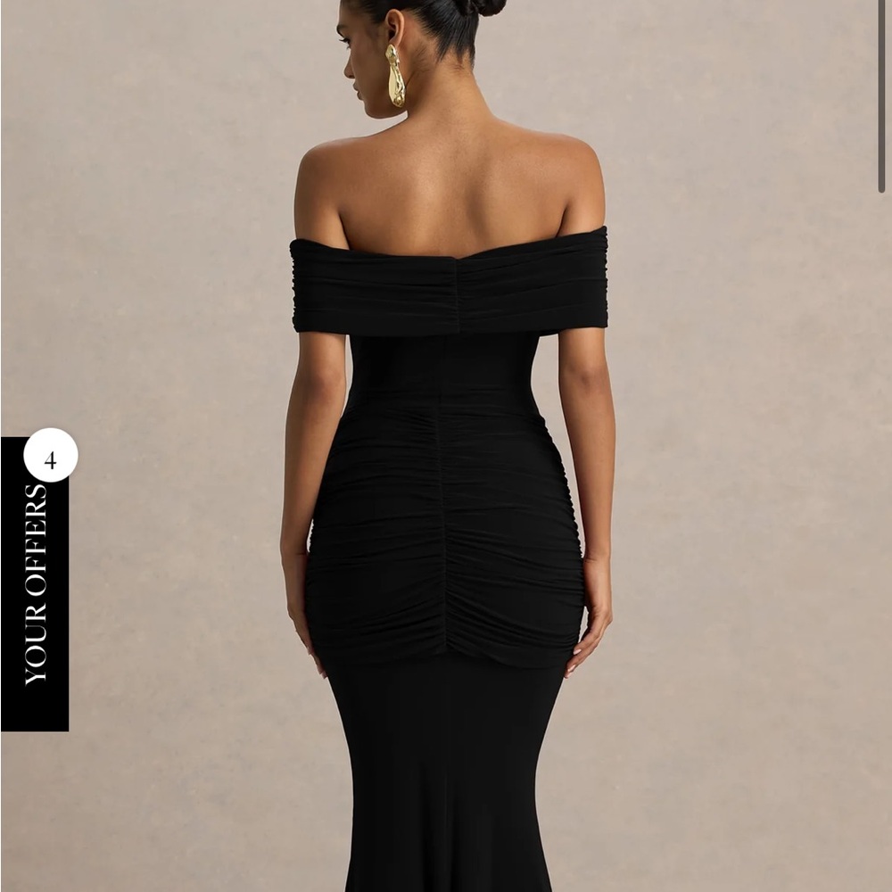 Club L London Black Off-Shoulder Maxi Dress - Picture 2 of 3